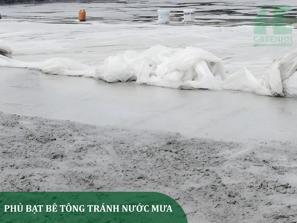 Cách xử lý khi đang đổ bê tông gặp mưa